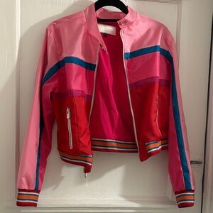THE MIGHTY COMPANY Pink and Red Bomber Jacket